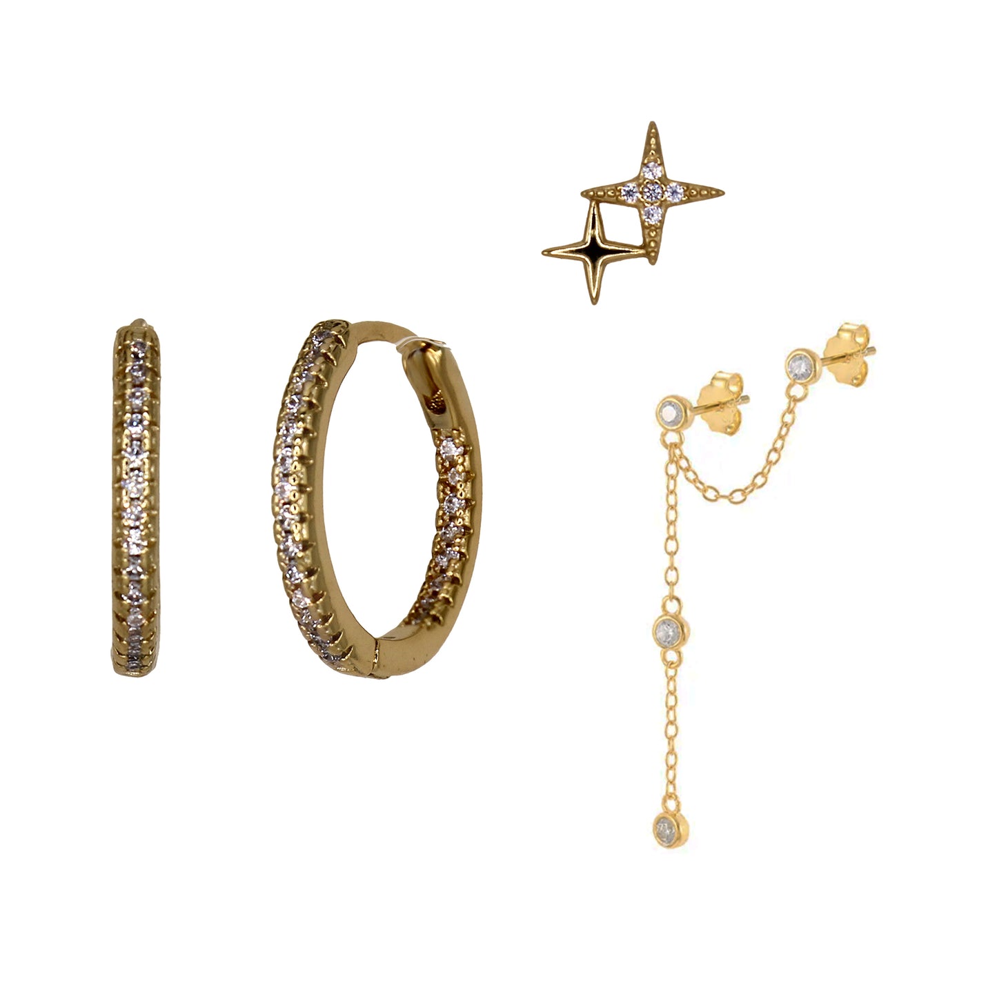 ASTRID EARRING STACK SET GOLD