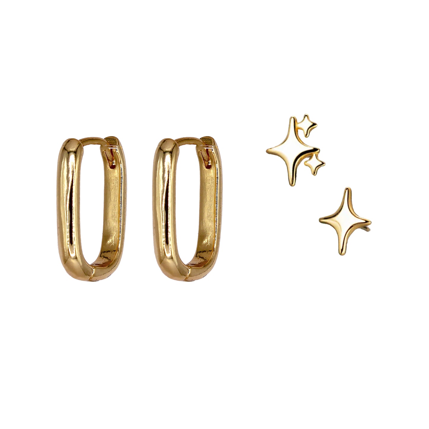 KIRA SPARKLE EARRING STACK SET GOLD