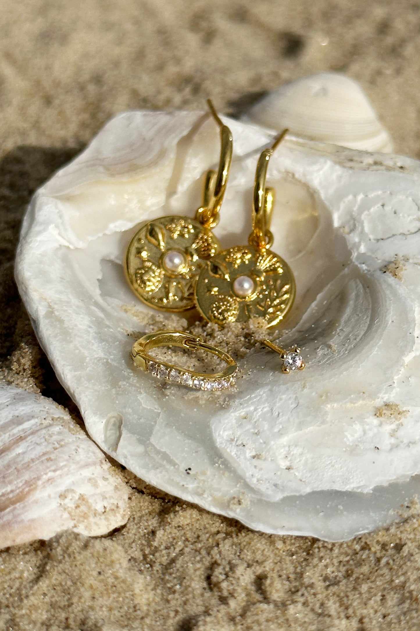 SIREN EARRING STACK SET GOLD