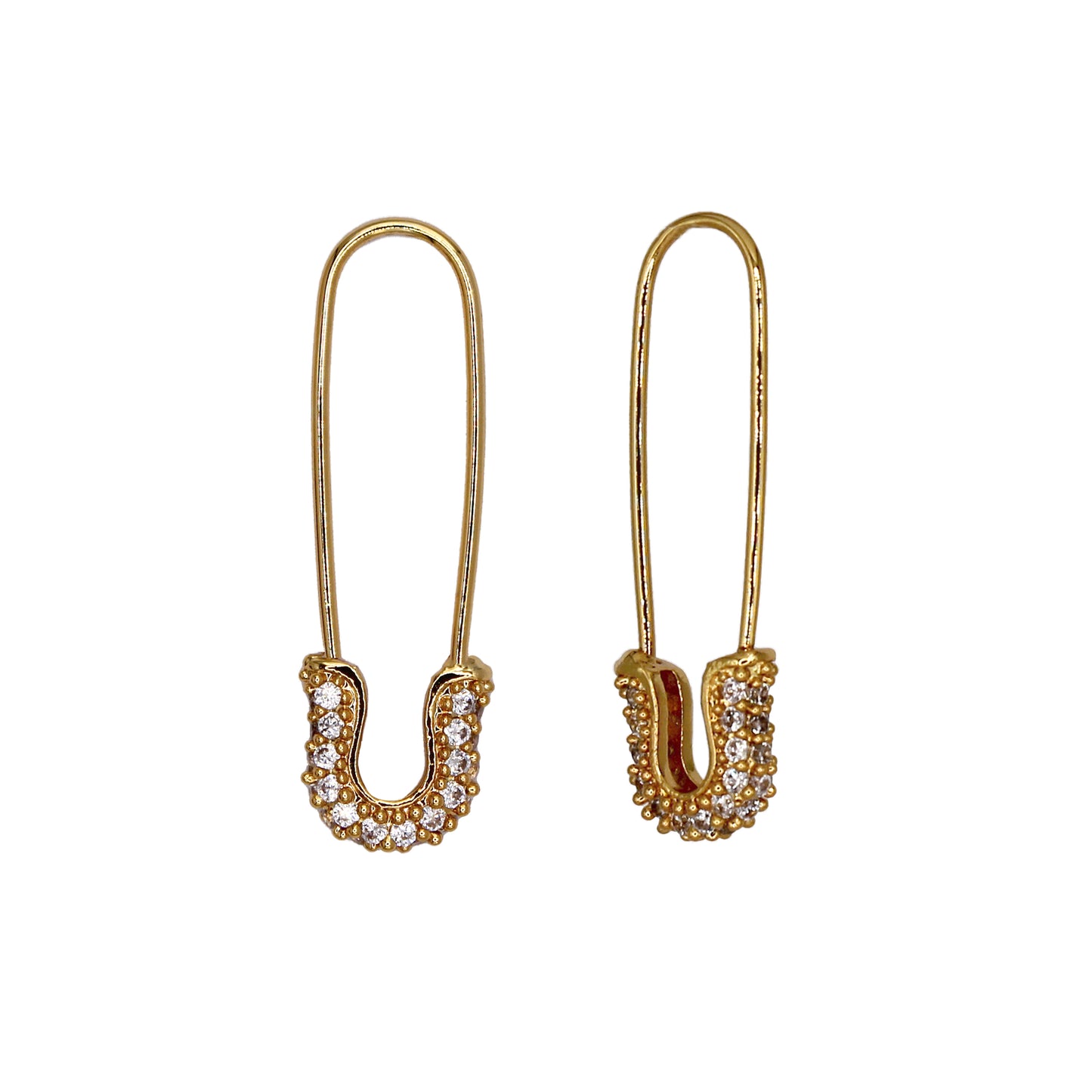 COCO SAFETY PIN EARRINGS GOLD