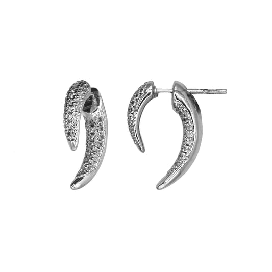 JAYME FRONT BACK EARRINGS SILVER