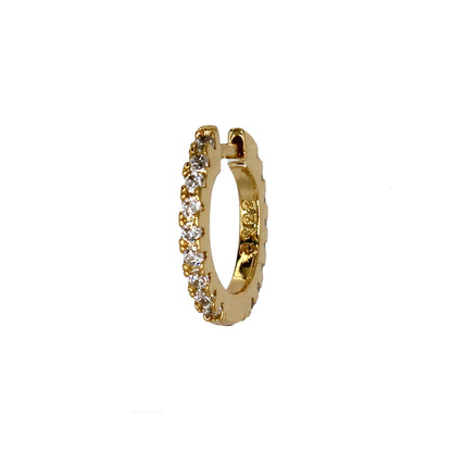 CLASSIC CRYSTAL HUGGIE HOOP EARRINGS GOLD