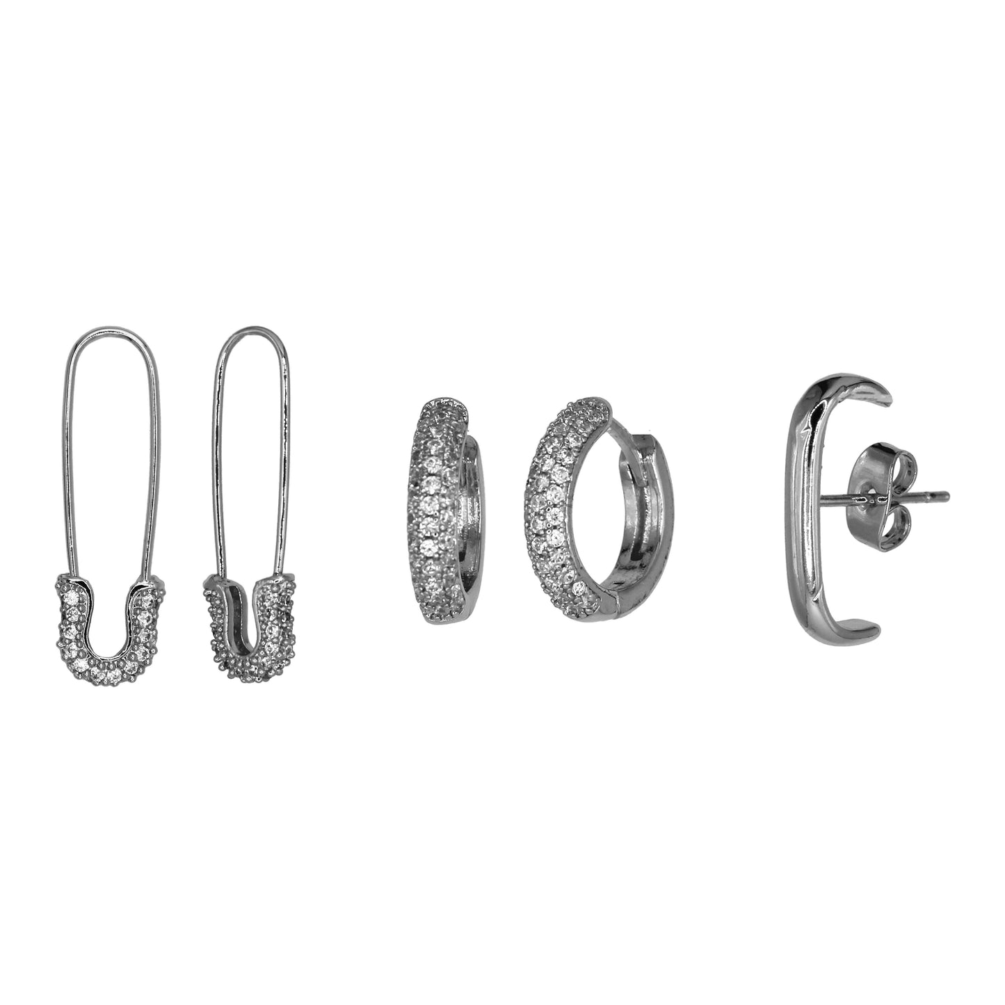 JETT EARRING STACK SET SILVER