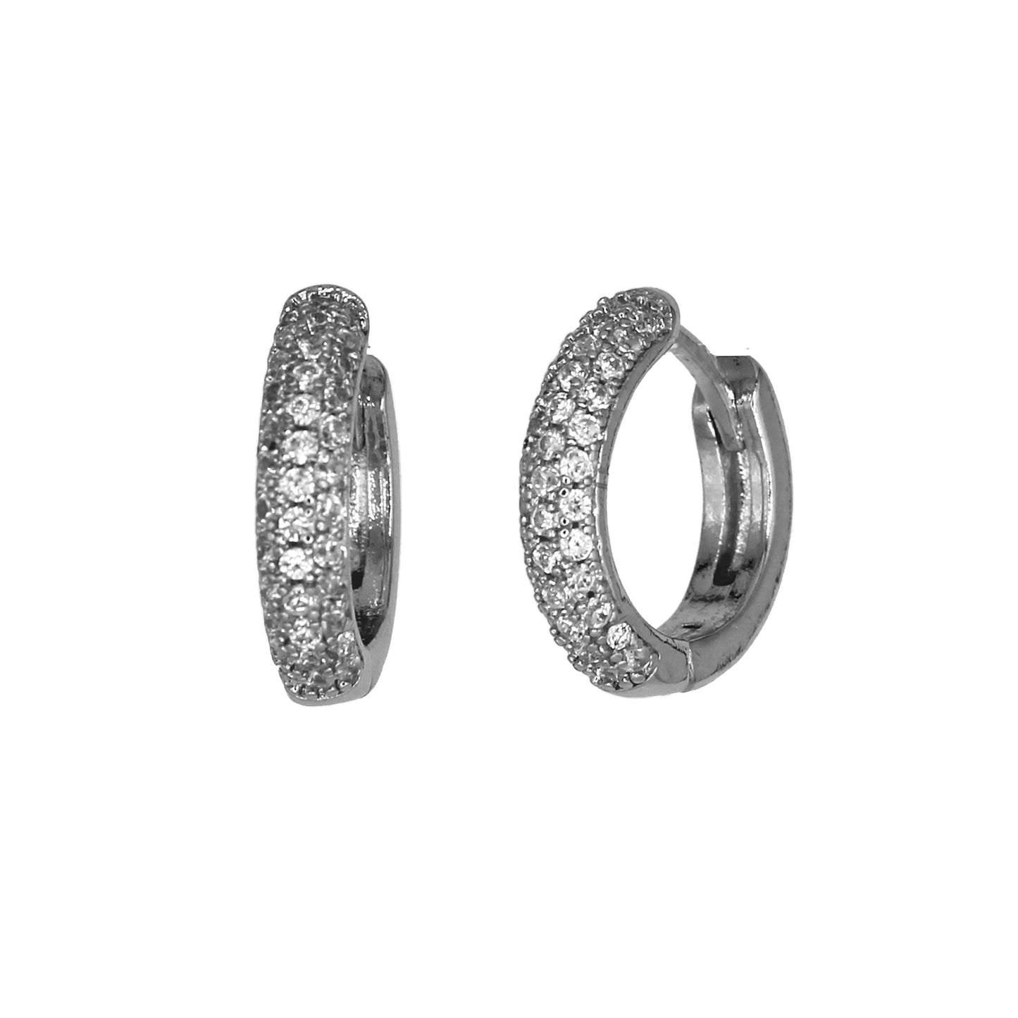 CARMEN HUGGIE HOOP EARRINGS SILVER