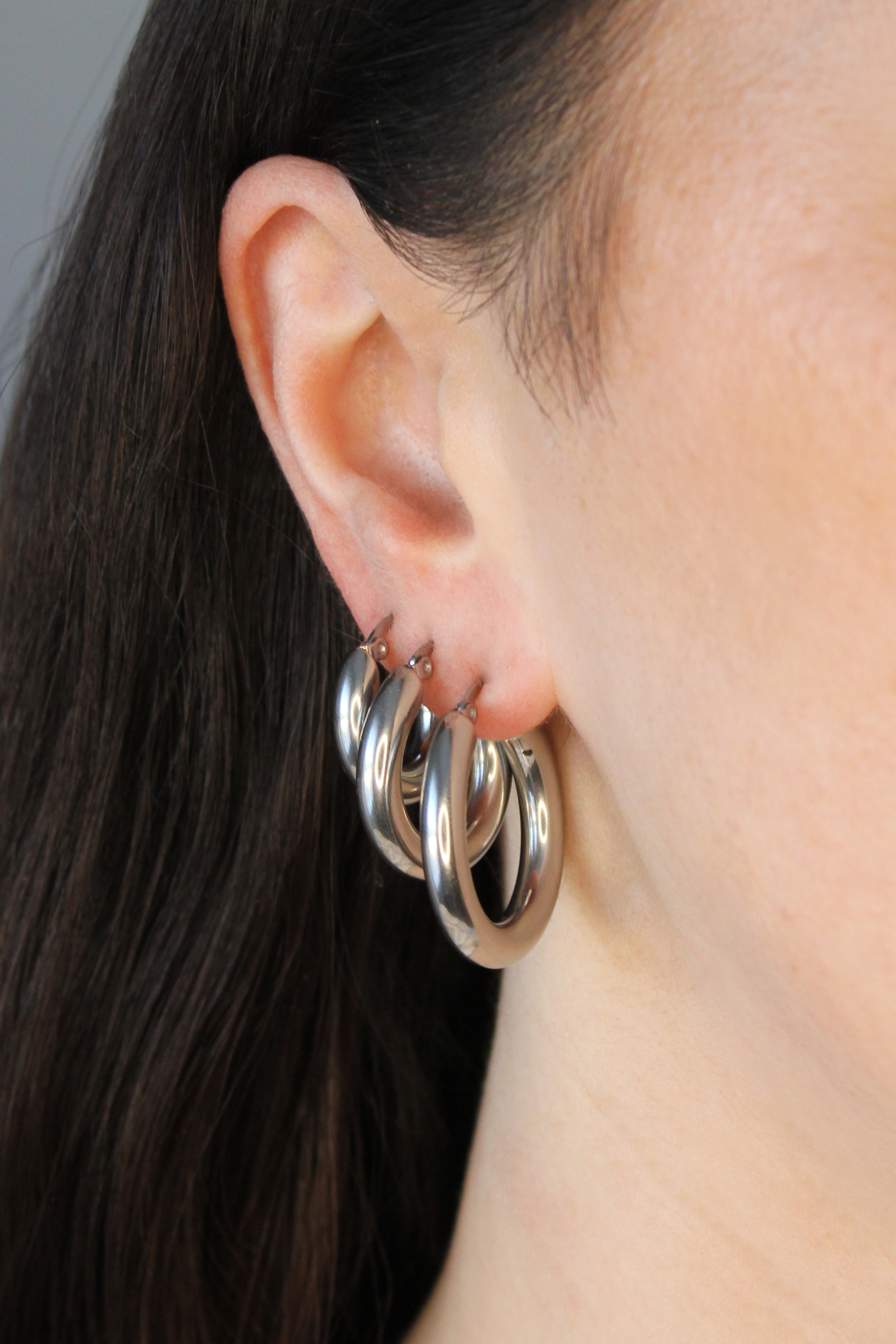 Silver deals earring stacks