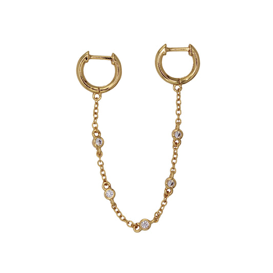 LENNOX CONNECTOR HOOP EARRINGS GOLD