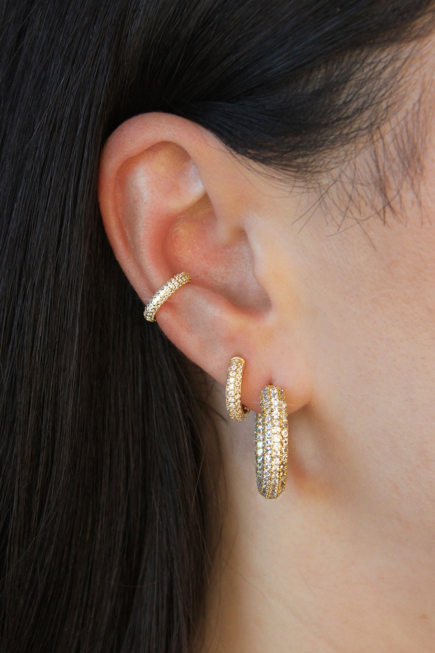 MIMI PAVÉ EARRING STACK SET IN GOLD